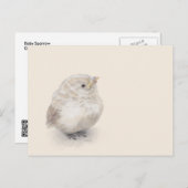 Baby Sparrow Digital-Waterverf Briefkaart (Voorkant / Achterkant)