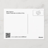 Baby Sparrow Digital-Waterverf Briefkaart (Achterkant)