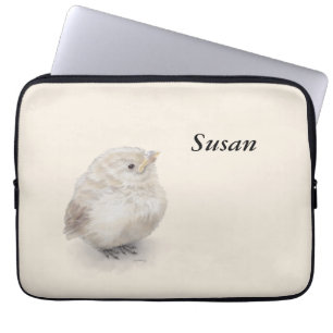 Baby Sparrow Digital-Waterverf Laptop Sleeve