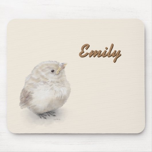 Baby Sparrow Digital-Waterverf Muismat (Voorkant)