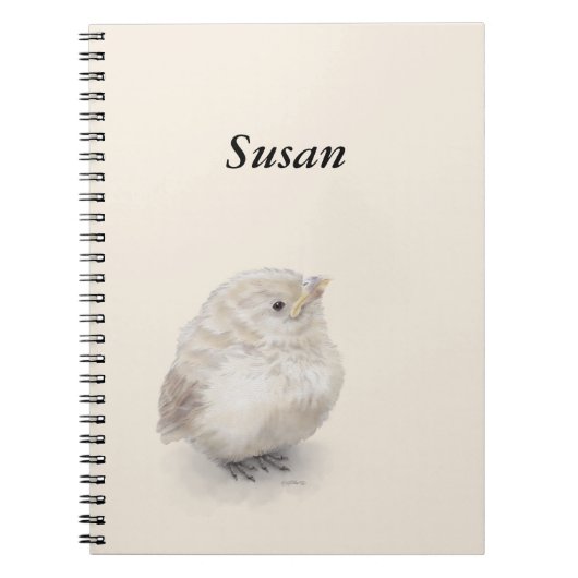 Baby Sparrow Digital-Waterverf Notitieboek (Voorkant)