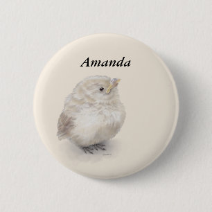 Baby Sparrow Digital-Waterverf Ronde Button 5,7 Cm