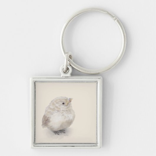 Baby Sparrow Digital-Waterverf Sleutelhanger (Voorkant)