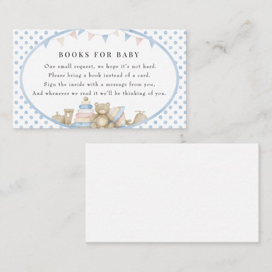 Baby Speelgoed |  BABY SHOWER | Boeken voor Baby Informatiekaartje (Voorkant / Achterkant)