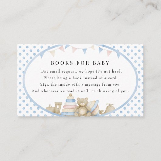 Baby Speelgoed | BABY SHOWER | Boeken voor Baby Informatiekaartje (Voorkant)
