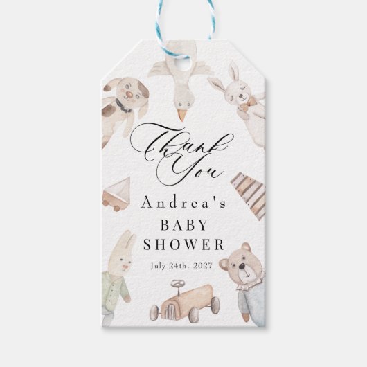 Baby Speelgoed |  BABY SHOWER | Voorkeur Cadeaulabel (Voorkant)