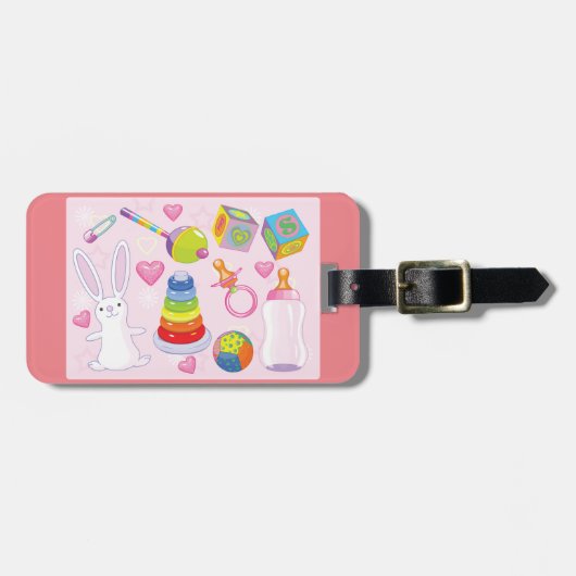 Baby Speelgoed en Nursery Essentials Bagagelabel (Voorkant horizontaal)