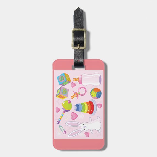 Baby Speelgoed en Nursery Essentials Bagagelabel (Voorkant verticaal)