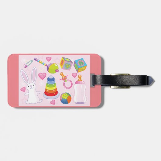 Baby Speelgoed en Nursery Essentials Bagagelabel (Achterkant horizontaal)