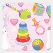 Baby Speelgoed en Nursery Essentials Vierkante Sticker (Voorkant)