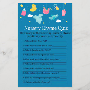 Baby speelgoed Nursery Rhyme Quiz baby shower game