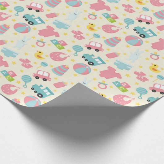 Baby-speelgoedpatroon Cadeaupapier (Hoek)