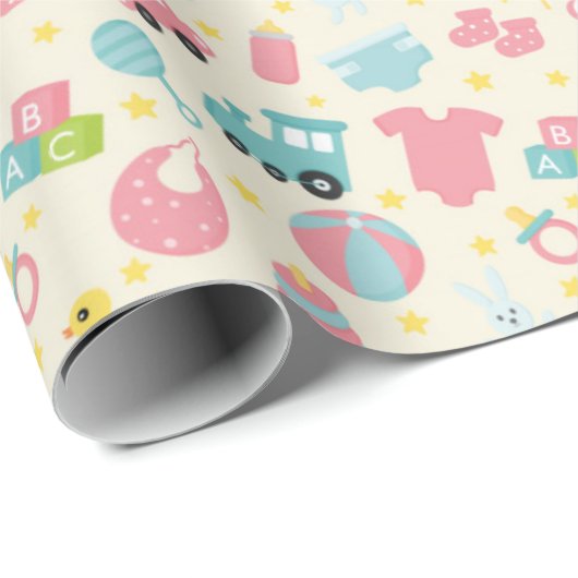 Baby-speelgoedpatroon Cadeaupapier (Rol Hoek)
