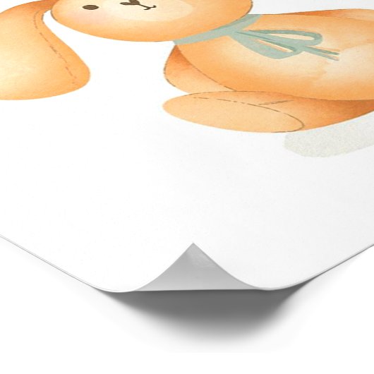 Baby SpeelgoedWaterverf Birthday Nursery Poster (Hoek)