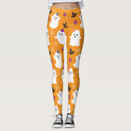 Baby Spookpatroon Oranje Halloween Party Leggings