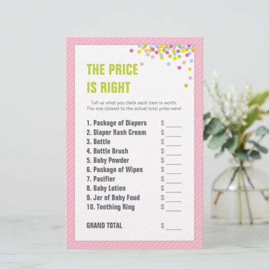 Baby springen/Baby shower prijs is juist - Roze (Staand voorkant)