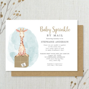 Baby springen per post - neutraal giraf + doos kaart