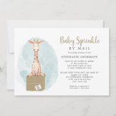 Baby springen per post - neutraal giraf + doos kaart (Voorkant)