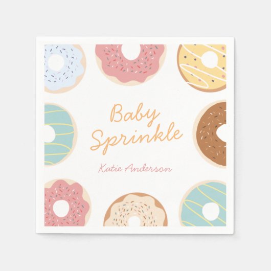 Baby Sprinke Donut Baby shower Servet (Voorkant)