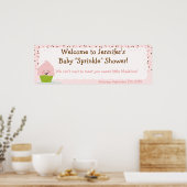 Baby-sprinkelbanner in pinken poster (Keuken)