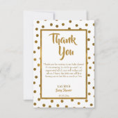 Baby sprinkhaan baby shower gouden bedankkaart (Voorkant)