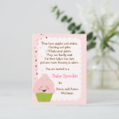 Baby sprinkhanen in de pinks - uitnodiging (Staand voorkant)