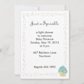 Baby sprinkhanen nodigt u uit met blauwe cupcake kaart (Voorkant)