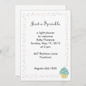 Baby sprinkhanen nodigt u uit met blauwe cupcake kaart (Voorkant / Achterkant)