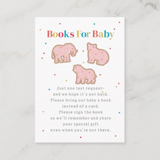 Baby Sprinkle Animal Cookies Book Request Pink Informatiekaartje (Voorkant)