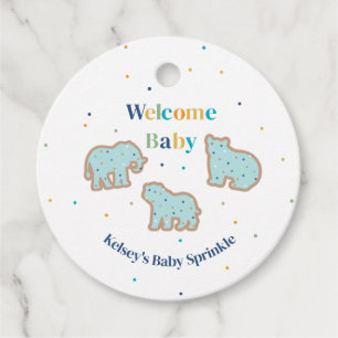 Baby Sprinkle Animal Cookies Boy Baby shower Bedankjes Labels