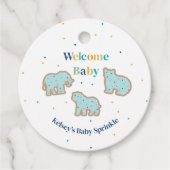Baby Sprinkle Animal Cookies Boy Baby shower Bedankjes Labels (Voorkant)