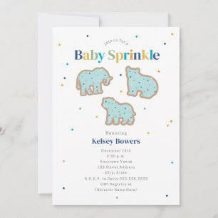 Baby Sprinkle Animal Cookies Boy Baby shower Kaart