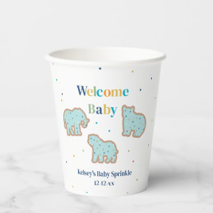 Baby Sprinkle Animal Cookies Boy Baby shower Papieren Bekers