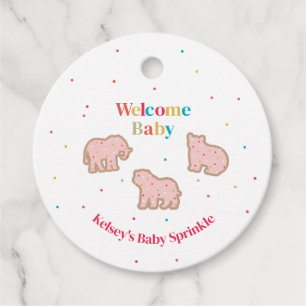 Baby Sprinkle Animal Cookies Girl Baby shower Bedankjes Labels