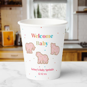 Baby Sprinkle Animal Cookies Girl Baby shower Papieren Bekers