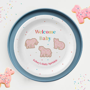 Baby Sprinkle Animal Cookies Girl Baby shower Papieren Bordje