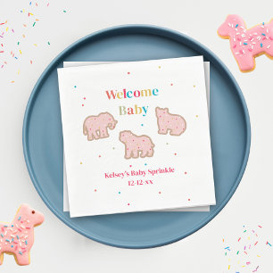 Baby Sprinkle Animal Cookies Girl Baby shower Servet