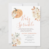 Baby Sprinkle Autumn Floral Pumpkin Baby shower Kaart (Voorkant)