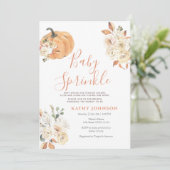 Baby Sprinkle Autumn Floral Pumpkin Baby shower Kaart (Staand voorkant)