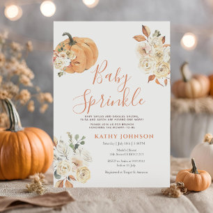 Baby Sprinkle Autumn Floral Pumpkin Baby shower Kaart