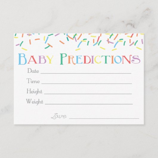 Baby Sprinkle Baby Predicted Game Informatiekaartje (Voorkant)