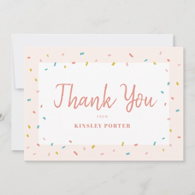Baby Sprinkle baby shower bedankbrief (Voorkant)