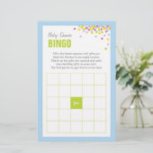Baby Sprinkle Baby shower Bingo Game Kaart - blauw (Staand voorkant)