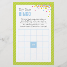 Baby Sprinkle Baby shower Bingo Game Kaart - Groen