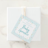 Baby Sprinkle baby shower favor labels (In situ)