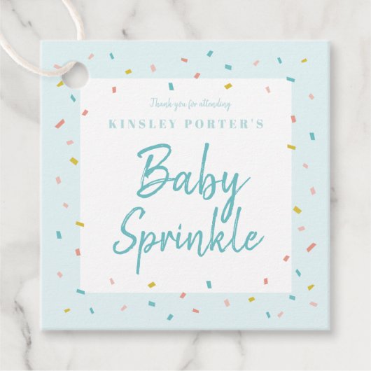 Baby Sprinkle baby shower favor labels (Voorkant)
