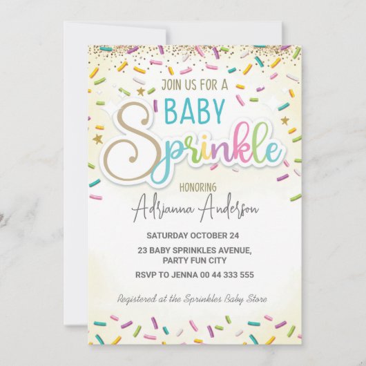 Baby Sprinkle Baby shower Genderneutrale Partij Kaart (Voorkant)