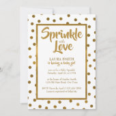 Baby sprinkle baby shower gouden uitnodiging (Voorkant)