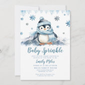 Baby Sprinkle, Baby shower Penguin Invitation Kaart (Voorkant)