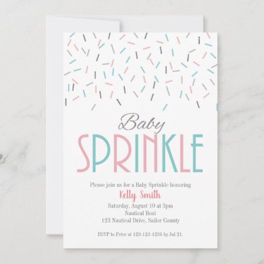 Baby Sprinkle, Baby Shower, Tweeling, Geslacht Neu Kaart (Voorkant)